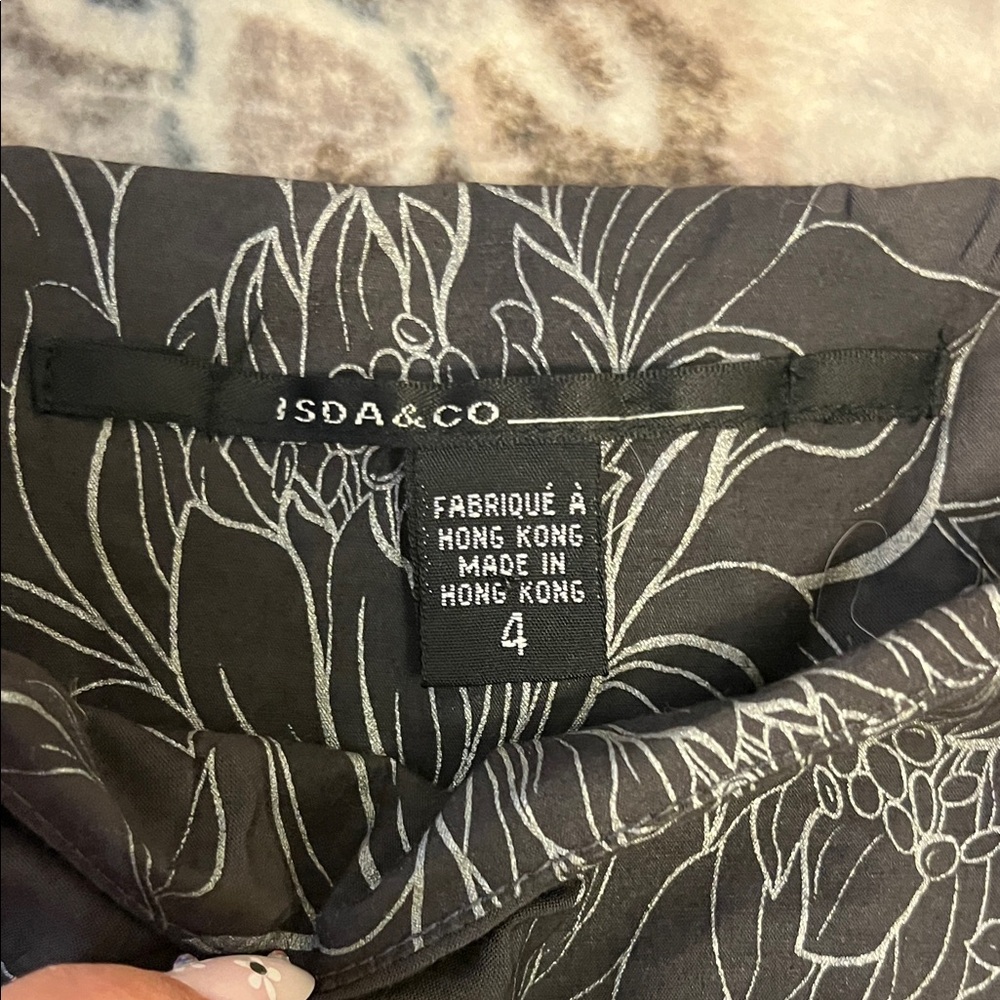 Black Boho Floral Skirt Asymmetrical Hem Flowy Fairy Grunge Anthropologie Style - Picture 3 of 8